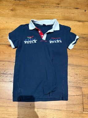 Paul & Shark Navy Polo with White Collar and Red Placket Fits men’s small